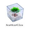 Stock Clear Glass Bud Flower Square Cube Vase
