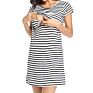 Stock Items Striped Multi Functional Breastfeeding Clothes Nursing Dress Maternity Dresses