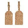Stock Luggage Tag Cork Textured Pu Leather Luggage Tag in Stock