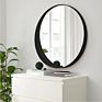 Stockholm Minimalist Metal Frame Hotel Home Bathroom round Wall Decorative Mirror with Storage Shelf