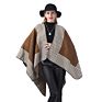 Stripe Printing Design Acrylic Poncho Cloak Thick Warm Multicolor Poncho Shawls for Women Wool Spinning Shawl