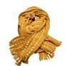 Stripe Yellow Slub Yarn Brushed Scarf Jacquard Cashmere Long Scarf with Fringes Women Shawl