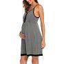 Stunning Maternity Mom Sleeveless Knee Length Button Empire Waist Spaghetti Strap Front Feeding Sleepwear Dress