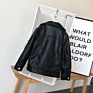 Style Autumn Locomotive Black Children's Leather Jacket