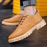 Style Casual Black Men's Shoes Korean Style Leather Waterproof Kitchen Work Shoes