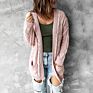 Style Knitting Jacket Coat Causal Women Long Cardigan Sweater with Pocket