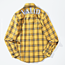 Style Men's Check Shirts 100% Cotton Yellow Checkered Shirts Casual Men's Classic Check Shirts