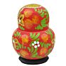 Style Russian Doll with 10 Layers Strawberry Relief in Black and Red