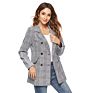 Stylish Ladies Office Wear Lone Sleeve Plaid Jacket Blazer Women