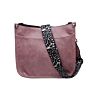 Stylish Vegan Leather Shoulder Messenger Bag Monogram Guitar Strap Purse Crossbody Bag with Long Leopard Strap