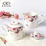 Sugar Jar with Lid Bone Tea Set Creamer Pot Sugar Bowl Porcelain Sugar and Milk Pot for Dinnerware