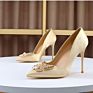Supply Heels Black Satin Rhinestone Pearl Big Butterfly Pointy Stiletto Heels Women Party Pumps Wedding Pumps