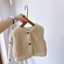 Sweater Pure Color Warm Joket Baby Clothes 0-2 Years Old Cardigan Lambs Wool Vest Coat Baby Fleece Sweaters