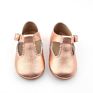 Leather Mary Jane Rose Gold Baby Shoes For Summer 3 Years