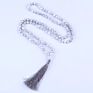Tassel necklacea agate stone 108 mala beads