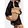 Tassel Straw Women's Handbags High Capacity Straw Women Shoulder Bag Beach Tote Bags for Women Fringed Wicker Bag