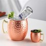 Taza De Cobre Martillado De Latón, Oro Rosa, Acero Inoxidable 304, Cerveza Moscow Mule, Superventas