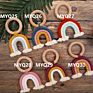 Weave  beech wood ring Rainbow teethers