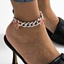 Temperament Simple Diamond-Studded Butterfly Foot Ornaments Female Hip-Hop Ins Style Full of Diamonds Cuban Chain Anklet