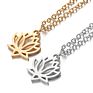 The Latest Design Style Charm Trend Stainless Steel Yoga Lotus Necklace Jewelry