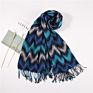 The Newest Design Multi Wavy Shapes Prints Long Head Scarf Women Warm Hijab Scarf