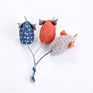 Three Colour Funny Mouse With Mint Plush Polka Dots Cat Toys