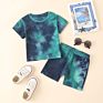 Toddle Boys Girls Clothing Set O-Neck Tie-Dyed Short Sleeve Top +Short Pants 2Piece Set for Kids