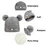 Toddler Cat Embroidery Kids Beanie with Furry Lining