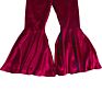 Toddler Girl Burgundy Velvet Bell Bottoms Girl Fall Popular Trousers Girl Flared Pants