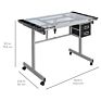 Top Adjustable Drafting Table Craft Table Drawing Desk with Drawers