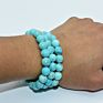 Trade Insurance 4/6/8/10/12Mm High Grade Natural Blue Turquoise Bracelet