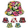 Tropical Flower Hawaiian Pattern Bucket Fitted Beach Floral Bucket Hat , Floral Printing Bucket Hat , Printed Bucket Hats