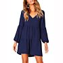 Tunic V Neck Casual Loose Swing Shift Dresses