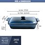 Unicasa 2.8Qt Covered Casserole Reactive Glaze Space Blue Baking Dish for Cooking Rectangular Casserole Dish with Lid