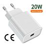 Usb-C 18W 20W Type-C Pd Charger Power Adapter Charger for Iphone 11 Pro Max Fast Charger for Apple