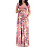 V Neck Bandage Floral Print Pregnancy Clothes Maternity Wear Dresses