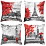 Valentine's Day Decorative Red Throw Pillow Covers Valentine Gift Love Heart Square Couple Cushion Cases for Sofa Bed18X18 Inch