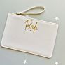 Vegan Pu Leather Cosmetic Bag with Single Handle Strap