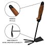 Vertak Garden Double Head Soil Digging Tool Hand Mini Hoe with Cork Wooden Handle