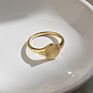 Vintage 18K Gold Filled Stainless Steel Sun Signet Ring Stacking Sunflower Texture Rings
