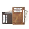 Vintage Genuine Leather Foldable Rfid Slim Card Holder Wallet for Men