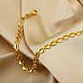 Vintage Hiphop 18K Gold Plated Stainless Steel Hollow Anklet