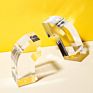 Vintage Modern Lucite Arched Bookends Office and School Supplies Luxury Crystal Acrylic Decorative Bookends