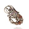 Vintage Rhinestone Shrimp Brooches Women Alloy Sparkling Animal Casual Party Brooch Pins Gifts
