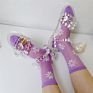 Vk606-Spring Daisy Socks Translucent Flower Stockings Ladies Tube Socks
