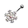 Vriua Snowflake Pendant Stainless Steel Belly Button Piercing Body Jewelry for Women Girls Ombligo Navel Puncture