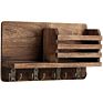 Wall Mount Floating Shelf, Wooden Logo Letter Holder, Wood Coat Rack Key Hooks Entryway Organizer