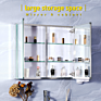Wall Mounted Aluminum Bathroom Medicine Mirror Cabinet with 2 Doors