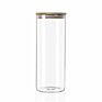 Wanuocraft Glass Food Storage Container Spice Jar with Bamboo Lids for Kitchen Use
