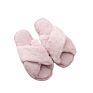 Warm Crossed Faux Fur Indoor Slippers Wholesales Women Stitched Fuzzy Outdoor Ladies Faux Fur Bedroom Fur Slippers for Women